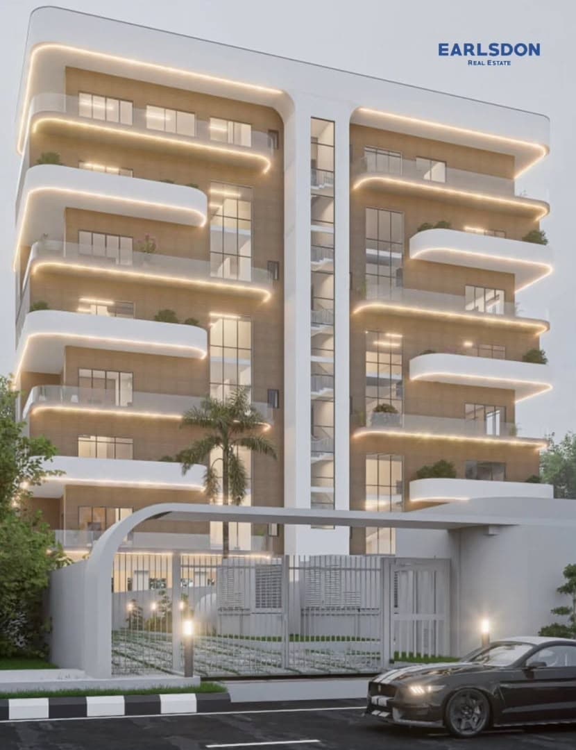Earlsdon development: a gated apartment building with glowing balcony lights